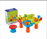Sand Water Table Kids Beach Summer Sandbox Table Outdoor Activity Water Wheel Molds Kids Toy Christmas Birthday Gift - TheITmart