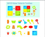 Sand Water Table Kids Beach Summer Sandbox Table Outdoor Activity Water Wheel Molds Kids Toy Christmas Birthday Gift - TheITmart