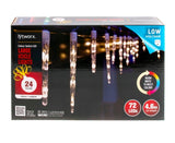 Lytworx Xmas Festive 4.6m Colour Switch 72 Bright LED Large Icicle Lights - TheITmart