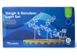 Mirabella Solar Powered Sleigh & Reindeer Light Set