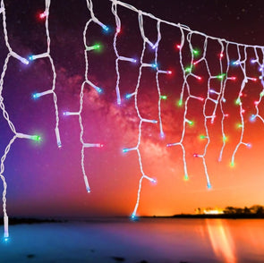 Lytworx Xmas Festive 3.2m RGB 240 LED Icicle Lights/14 Modes/Low Voltage