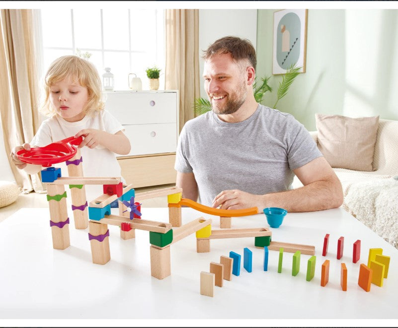 81pc Hape Marble Run Race Track Toddler/Kids Logical Thinking Activity Toy 3+ - TheITmart