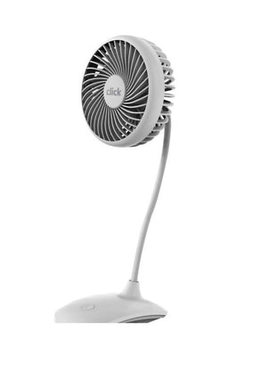 Click 10cm Rechargeable Fan White/4 Speed settings