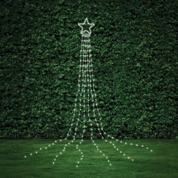 Lytworx 3.2m Warm White 210 LED Solar Star Waterfall Lights/Twinkle Effect