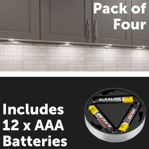 Click LED Puck Lights - 4 Pack - TheITmart