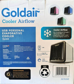 Goldair 750ml USB Personal Evaporative Cooler Airflow