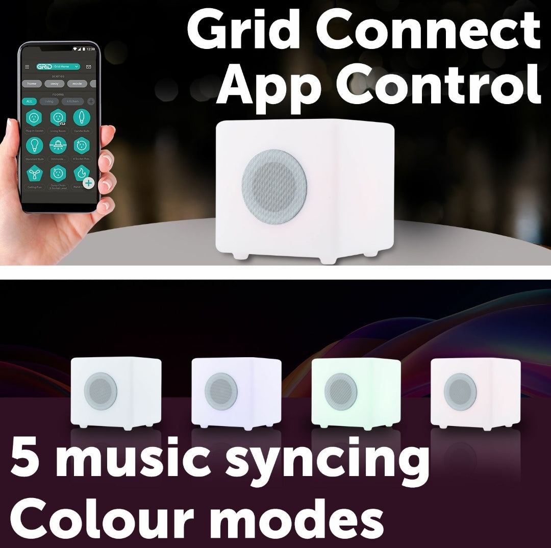 Arlec Grid connect Smart Music Cube Portable RGB Speaker - TheITmart