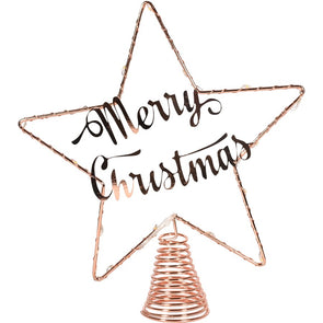 Mirabella Christmas Battery Operated LED Copper Star Tree Topper