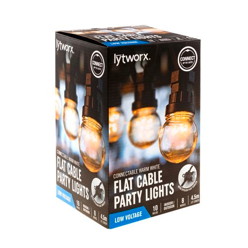 Lytworx Connectable Flat Cable Party Lights - 10 Bulbs