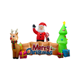 Click 3m Low Voltage Long Light Up Inflatable Santa Reindeer And Tree