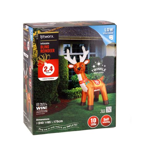 Lytworx 2.4m Bling Reindeer Inflatable