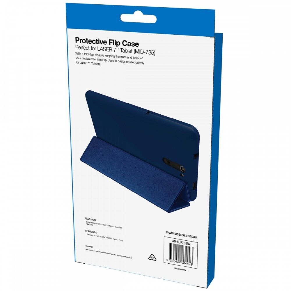 Laser Protective Flip Case Cover for 7 inch tablet - MID-785 New in Box - Navy