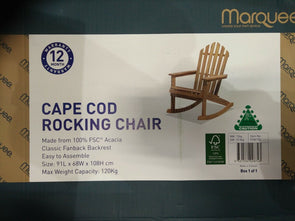 Designer Cape Cod Adirondack Acacia Hardwood Timber Outdoor ROCKING CHAIR NEW