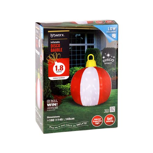 Lytworx 1.8m Disco Bauble Inflatable/Suitable indoor/outdoor