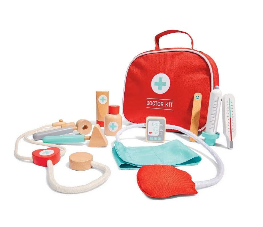 10 Piece Wooden Doctor Kit Pretend Play set/Suitable for Ages 3+ Years