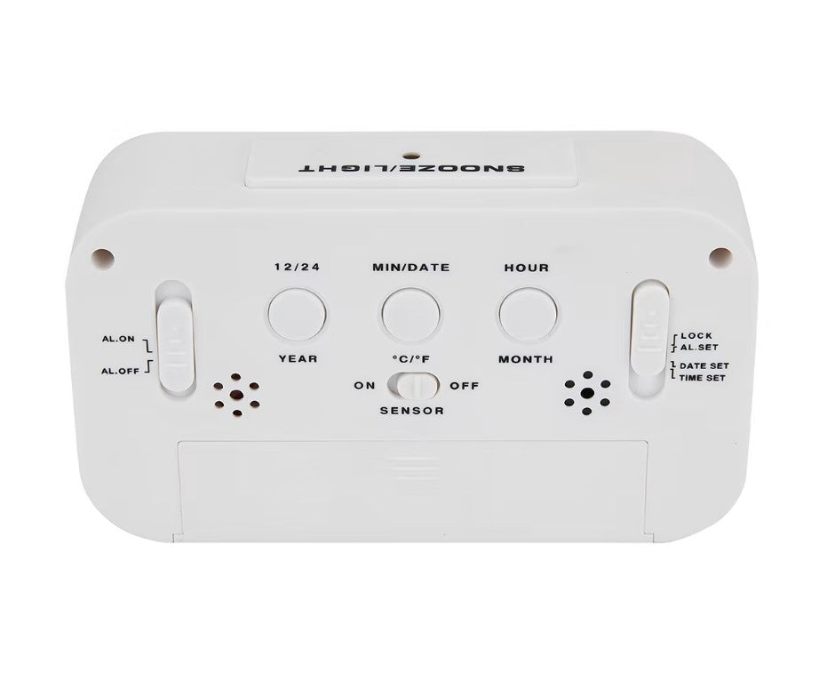 Digital Bedside LED Snooze Alarm Clock Time Temperature Day/Night Desktop Clocks