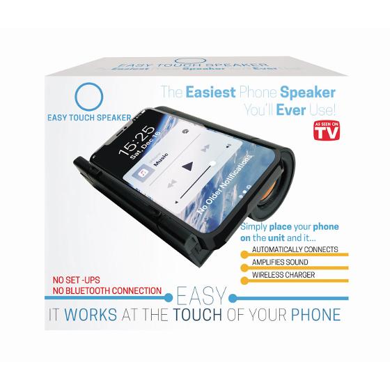 Easy Touch Speaker-Black/Autoconnect/Sound Amplifier/Wireless Charger