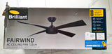 Brilliant 132cm 4 Blades Black Fairwind Ceiling Fan / Indoor & Outdoor - TheITmart