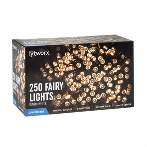 Lytworx 250 White / Warm White LED Fairy Party Lights / Low Voltage/ 8 Functions