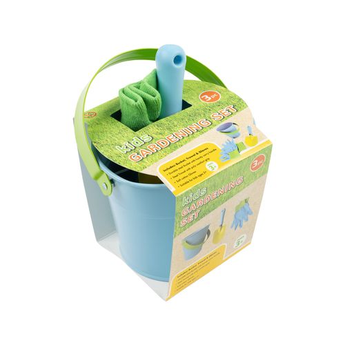 Kids 3 Piece Gardening Set - Bucket, Trowel & Gloves - TheITmart