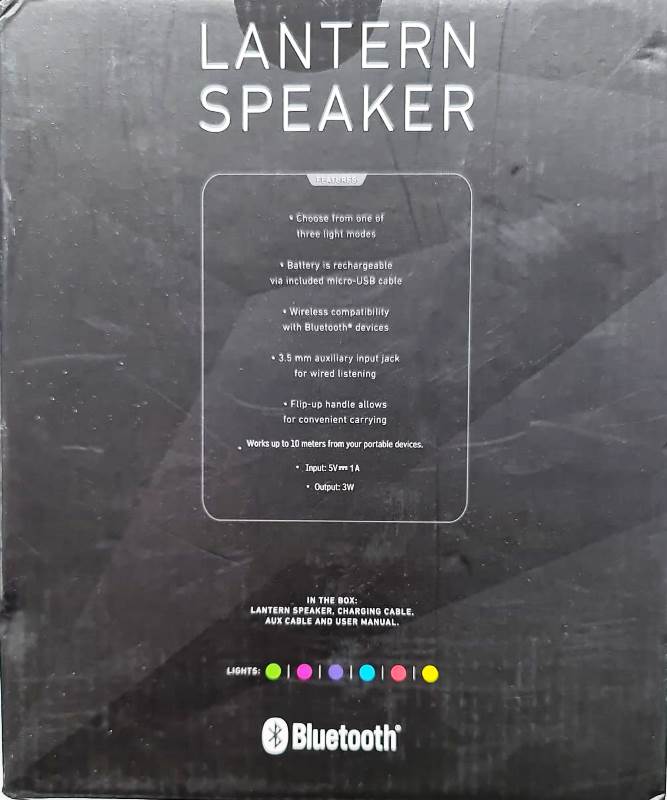 Billboard Lantern Bluetooth Speaker/3 Light modes/Hi-Def Wireless/Rechargeable