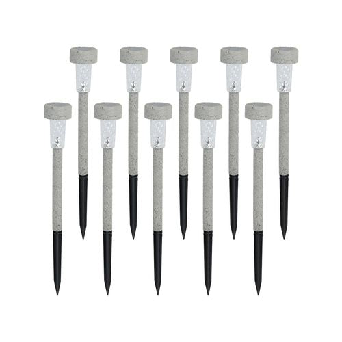 Click 26.5cm Stone Grey Colorado Solar Pathway Light - 10 Pack