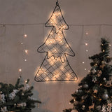 Click Metal Wire LED Hanging Christmas Tree - Black