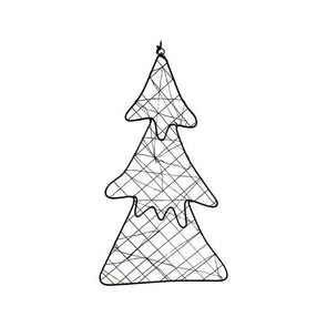 Click Metal Wire LED Hanging Christmas Tree - Black