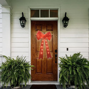 Click Festive 90cm Novelty Large LED Door Bow - Red