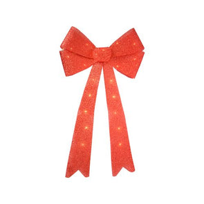 Click Festive 90cm Novelty Large LED Door Bow - Red