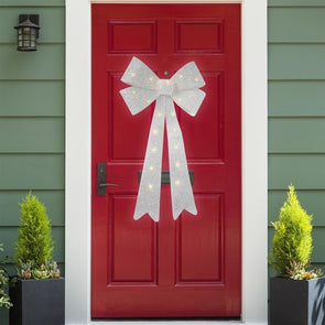 Click Festive 90cm Novelty Door Bow - White