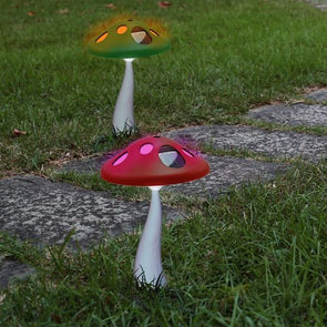 Festive Click Mushroom Solar LED Pathway Light - Red & Green