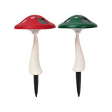 Festive Click Mushroom Solar LED Pathway Light - Red & Green