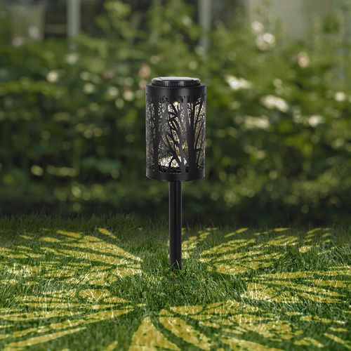 Click 38cm Black Silhuoette Solar LED Pathway Light / Warm White LED