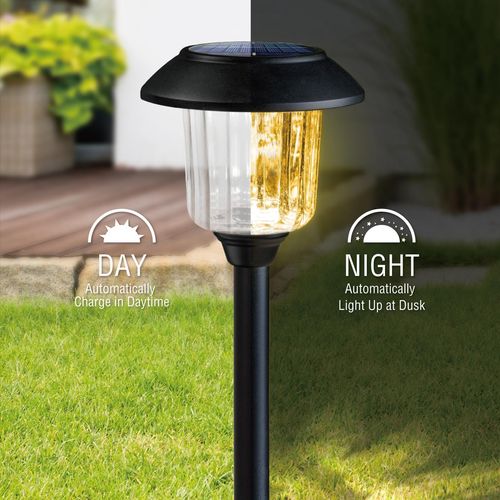 Luxzone 39cm 50lm Solar Warm White LED Pathway Light - 8 Pack / Eco-Friendly