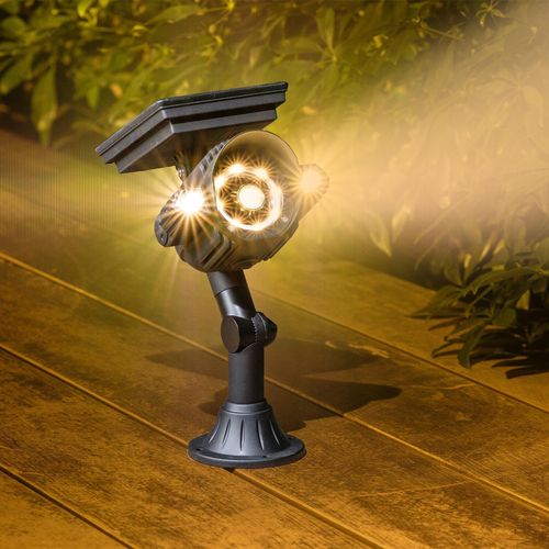 Luxzone 23.8cm 100 Lumens 3 Head LED Solar Spotlight - Pack of 2 - TheITmart