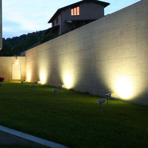 Luxzone 31.3cm 100lm 3 Head LED Solar Spotlight With Solar Panel Extension - 2 Pack