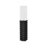 Click Black Rattan Finish Solar LED Bollard Light - 4 Pack / Weather Resistant - TheITmart