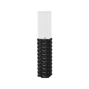 Click Black Rattan Finish Solar LED Bollard Light - 4 Pack / Weather Resistant