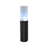 Click Black Rattan Finish Solar LED Bollard Light - 4 Pack / Weather Resistant - TheITmart
