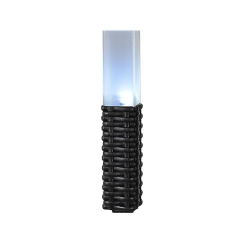 Click Black Rattan Finish Solar LED Bollard Light - 4 Pack / Weather Resistant - TheITmart
