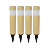 Click 27.5cm Stone Finish Solar Warm White LED Bollard Light - 4 Pack / Dusk to Dawn