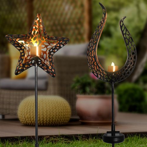 Click 79cm Candle Flame Solar LED Stake Light Dusk To Dawn