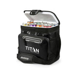 Titan 16 Can Zipperless Black Soft Outdoor Travel Cooler/Insulated Leak Proof