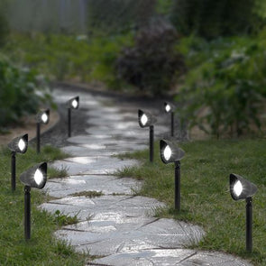 Click 26cm Black Felipe Solar LED Spotlight - 8 Pack