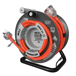 CordTech 25m Caravan Reel-Grey/Red