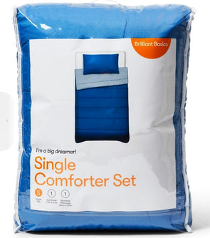 Brilliant Basics Essential Single Comforter Set - Blue