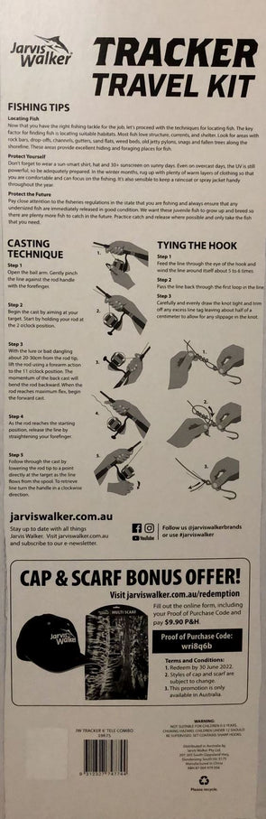 Jarvis Walker Tracker Travel Kit 6' Telescopic Spin Combo