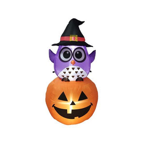 Click 158cm Low Voltage Owl And Jack-O'-Lantern Pumpkin Halloween Inflatable