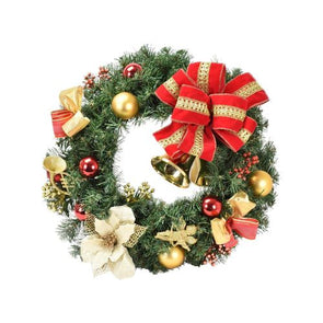 Click 48cm Battery Operated Illuminated Farmhouse Holiday Wreath